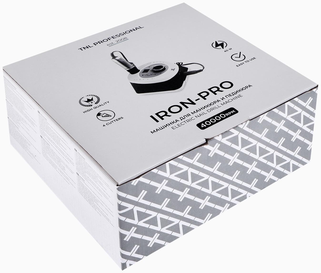 Аппарат для маникюра и педикюра TNL Iron-Pro, 35 000 об/мин, 40 Вт, чёрно-белый