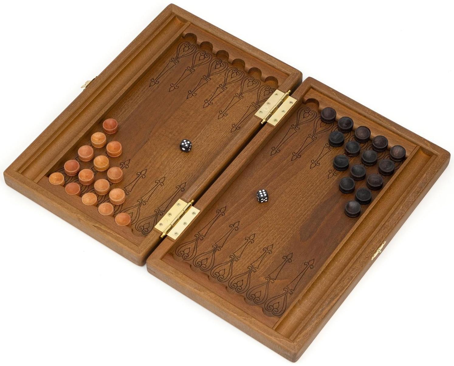 Нарды резные, из массива бука, патина 35 х 44 см