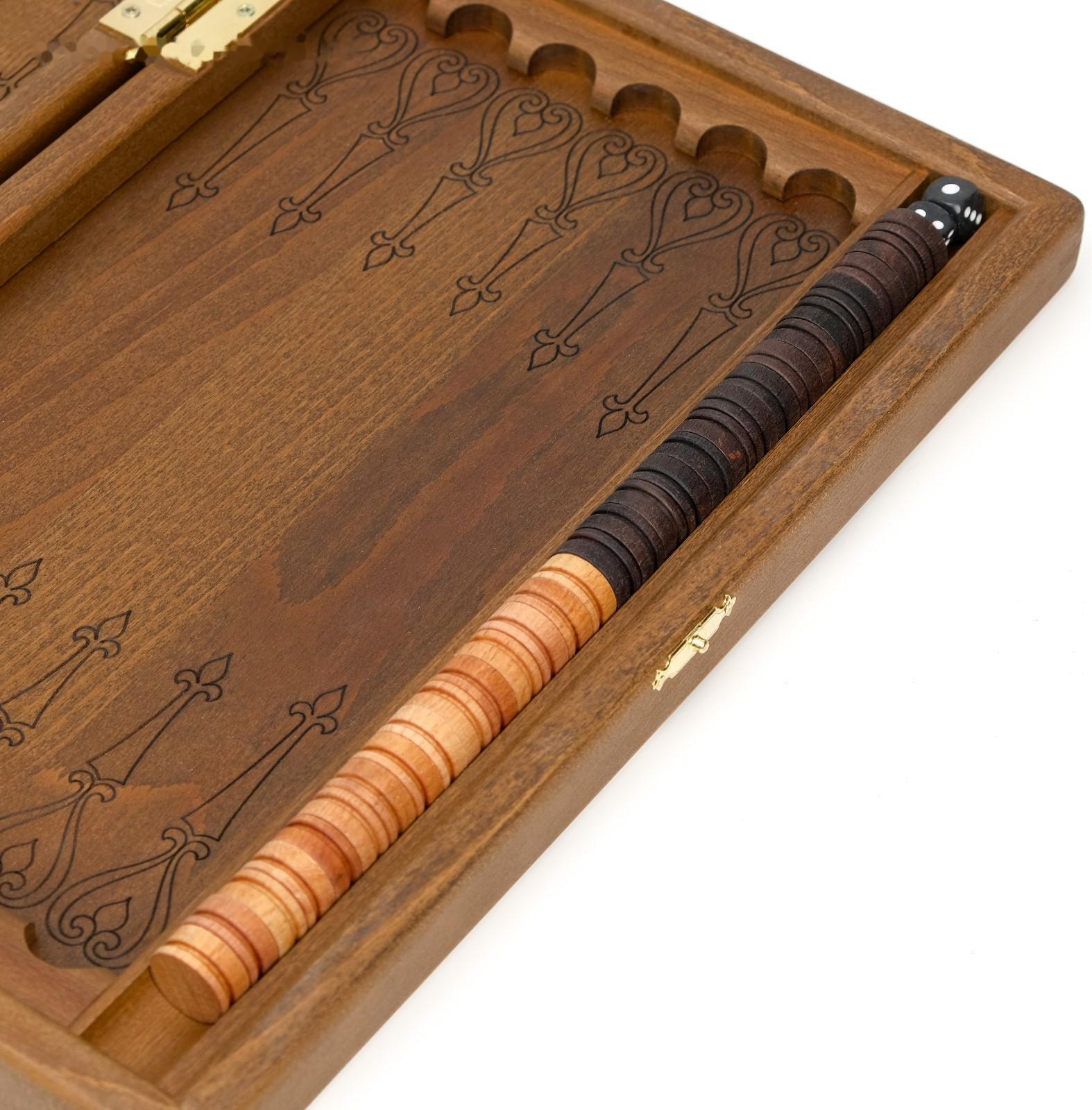 Нарды резные, из массива бука, патина 35 х 44 см