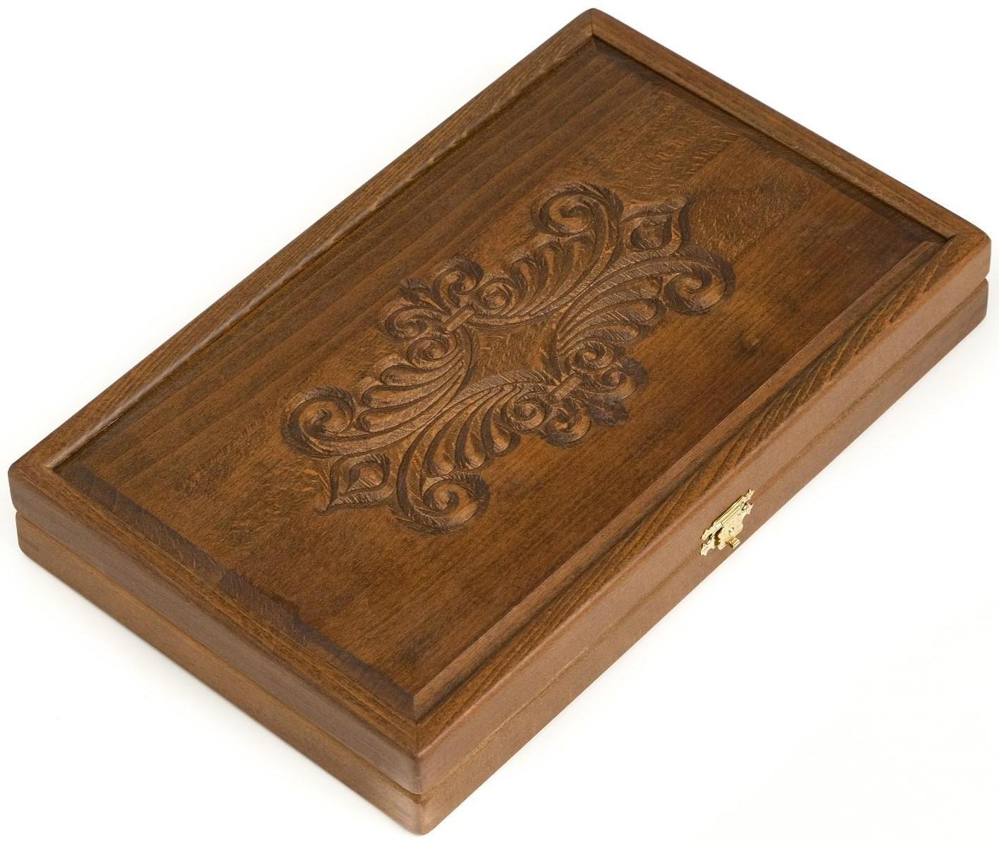 Нарды резные, из массива бука, патина 35 х 44 см