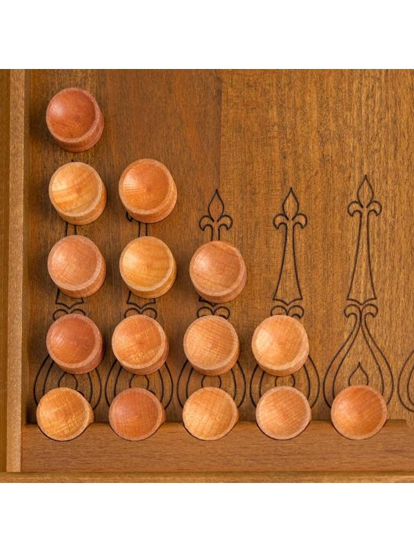 Нарды резные, из массива бука, патина 35 х 44 см