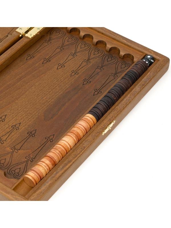 Нарды резные, из массива бука, патина 35 х 44 см