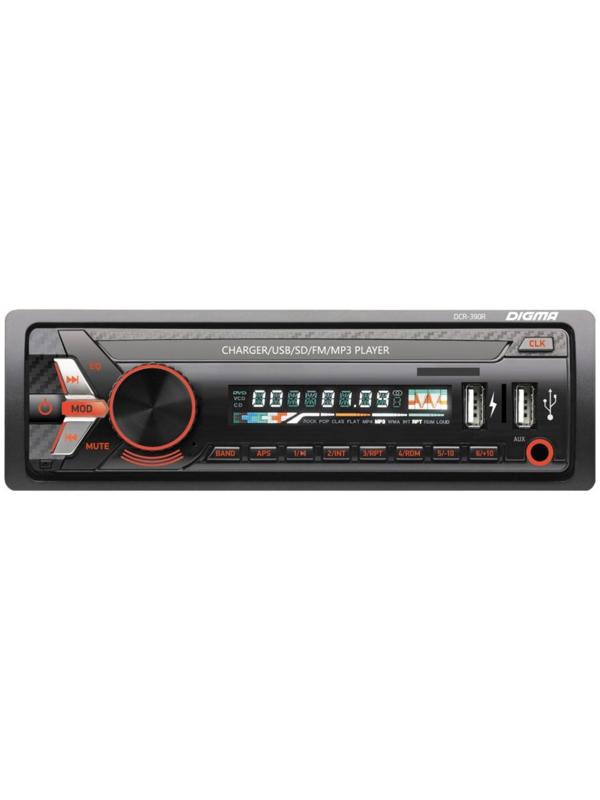 Автомагнитола Digma DCR-390R 1DIN, 4 x 45 Вт, USB, AUX