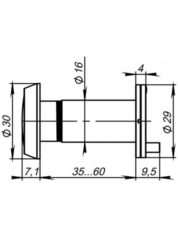 Глазок DVP1/NEW, 16/140/35x60 (оптика пластик) CP, цвет хром