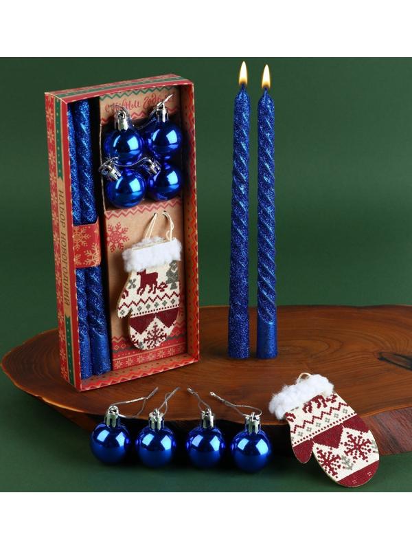 Витые свечи с декором «Любви в Новом году», набор