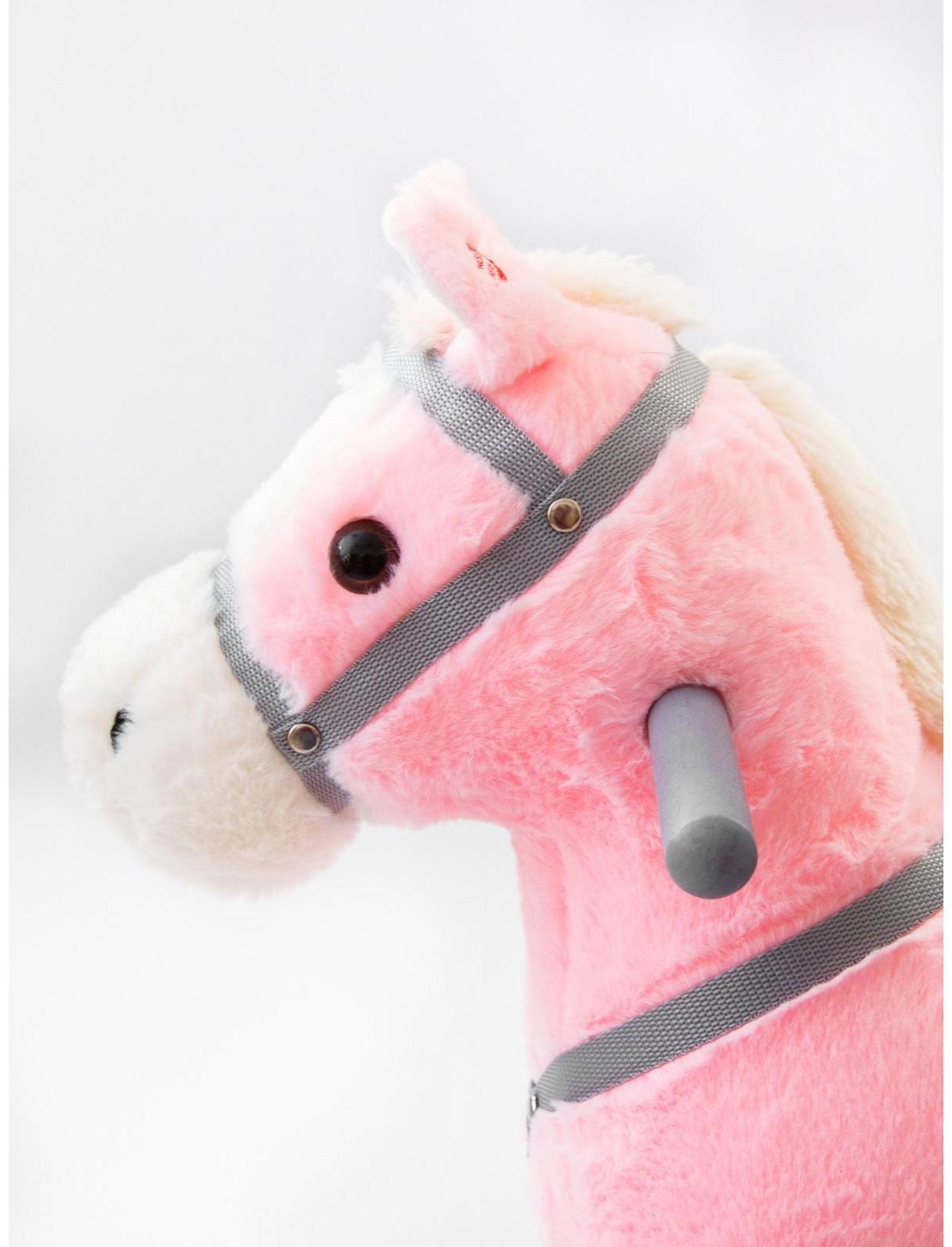 Лошадка каталка-качалка Amarobaby Prime, с колесами, 63x35x60 см, цвет розовый