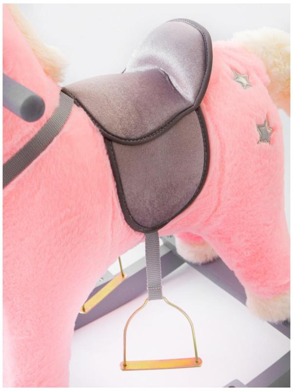 Лошадка каталка-качалка Amarobaby Prime, с колесами, 63x35x60 см, цвет розовый