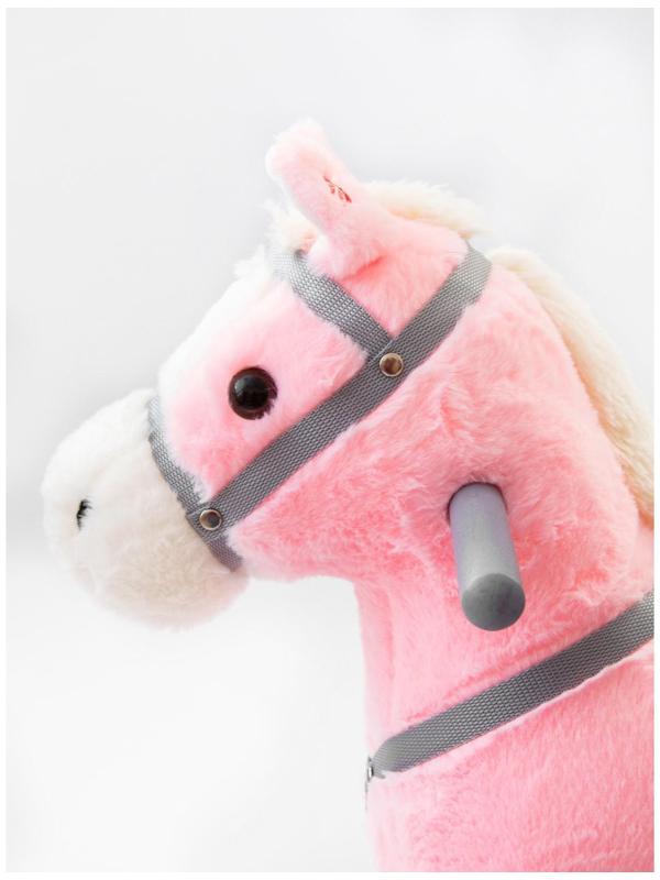 Лошадка каталка-качалка Amarobaby Prime, с колесами, 63x35x60 см, цвет розовый