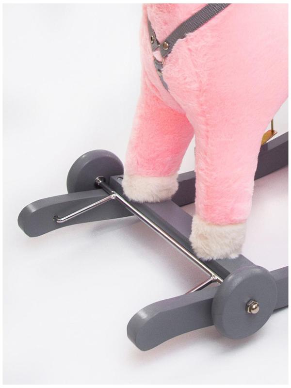 Лошадка каталка-качалка Amarobaby Prime, с колесами, 63x35x60 см, цвет розовый