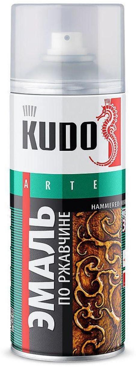 Эмаль молотковая по ржавчине KUDO, KU-3015, Черная медь, 520мл