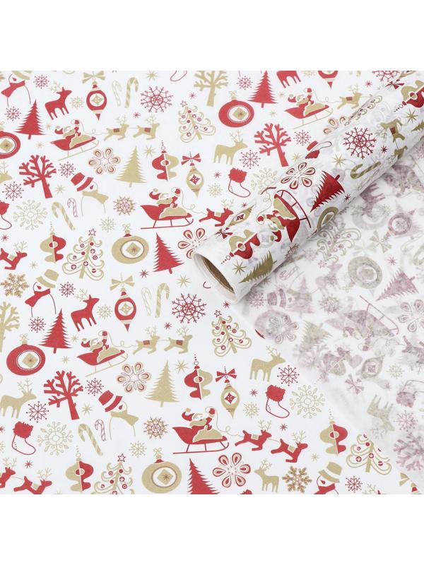 Бумага силиконизированная «Новый Год», для выпечки, 0,38 х 5 м