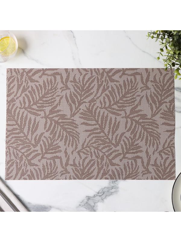 Салфетка сервировочная на стол «Тропические листья», 45×30 см, цвет бежевый