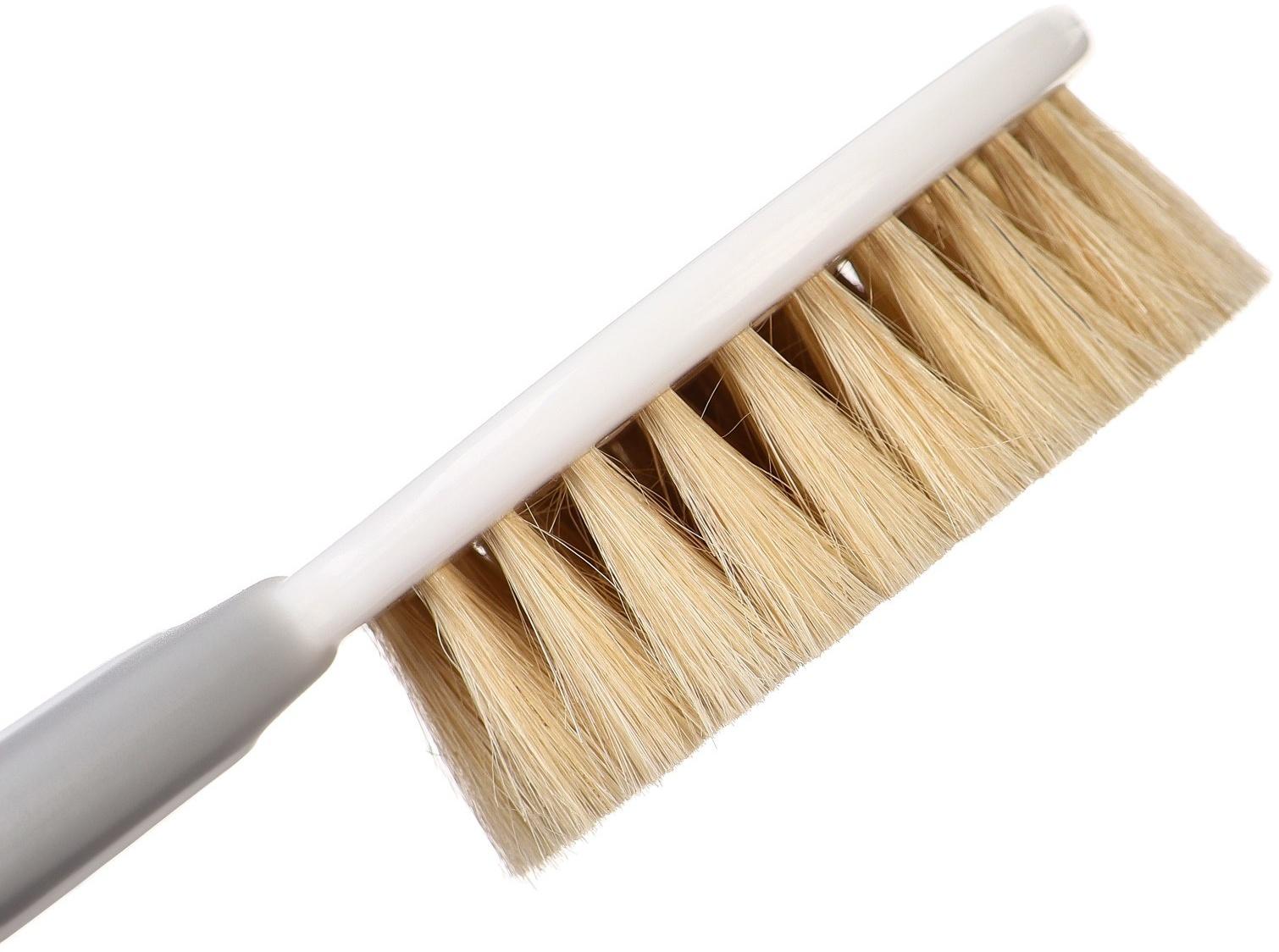 Набор детский для ухода за волосами: расческа и щетка с натуральной щетиной , цвет белый/серый