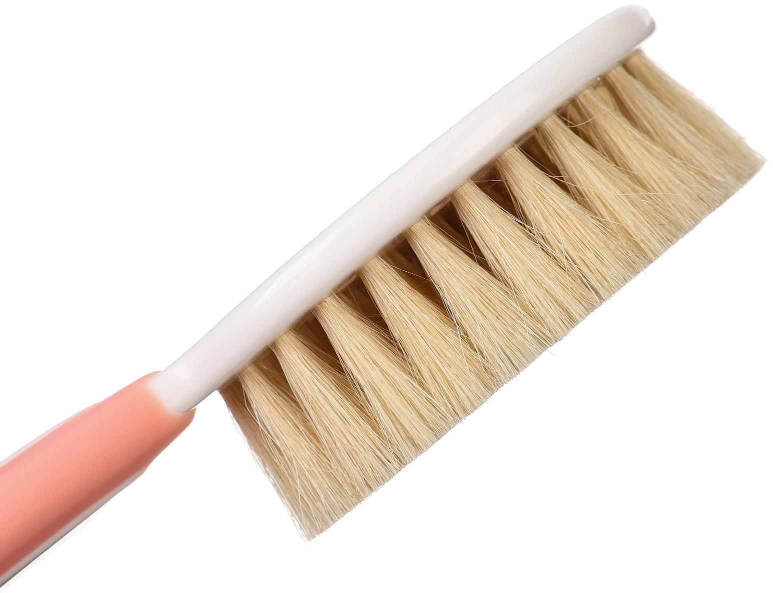 Набор детский для ухода за волосами: расческа и щетка с натуральной щетиной , цвет белый/розовый