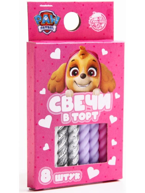 Набор витых свеч в торт 8 шт 