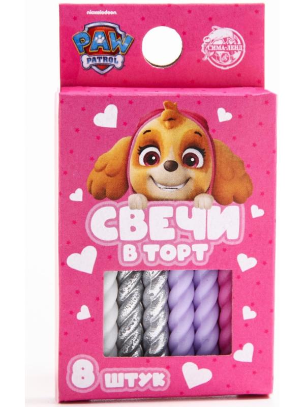 Набор витых свеч в торт 8 шт 