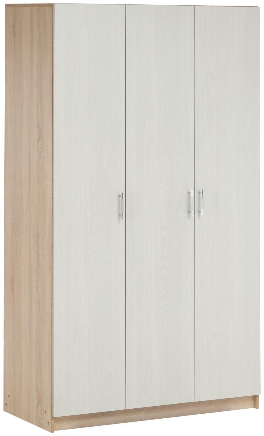 Шкаф трёхстворчатый Бася-1, 2100х1200х560, Дуб сонома/Ясень анкор светлый