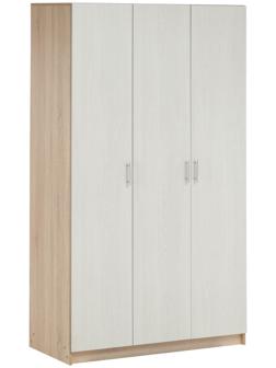 Шкаф трёхстворчатый Бася-1, 2100х1200х560, Дуб сонома/Ясень анкор светлый