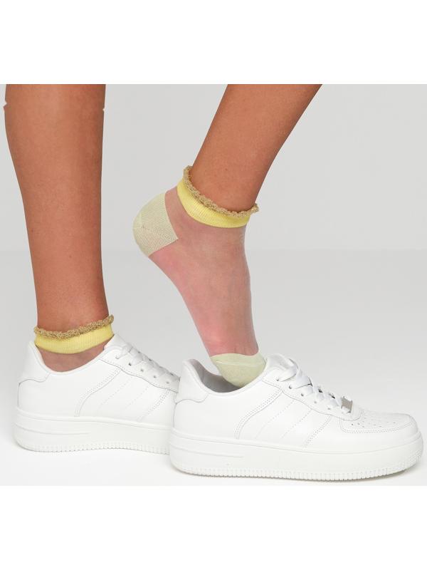 Носки женские стеклянные MINAKU цвет жёлтый, размер 36-37 (23 см)