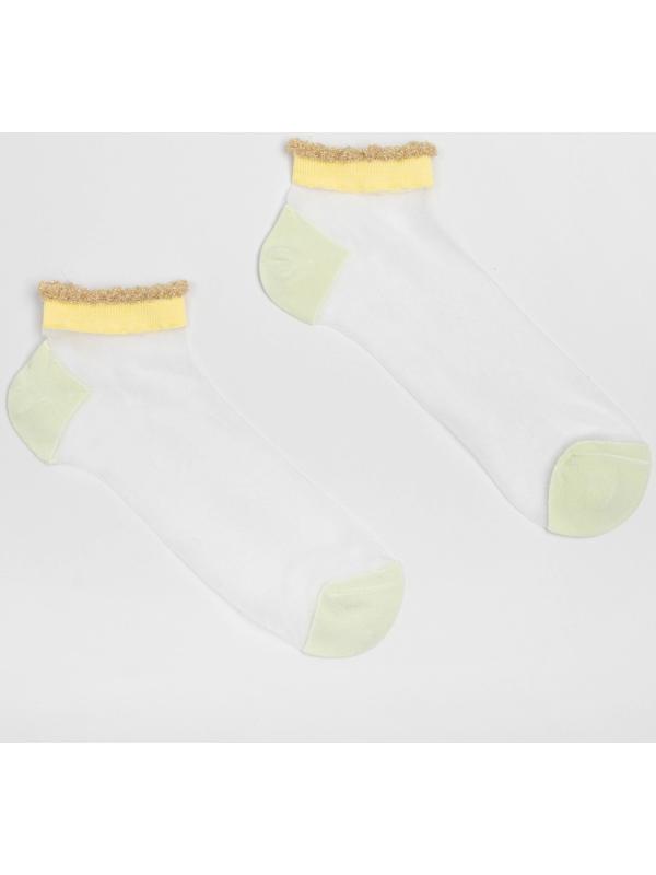 Носки женские стеклянные MINAKU цвет жёлтый, размер 36-37 (23 см)