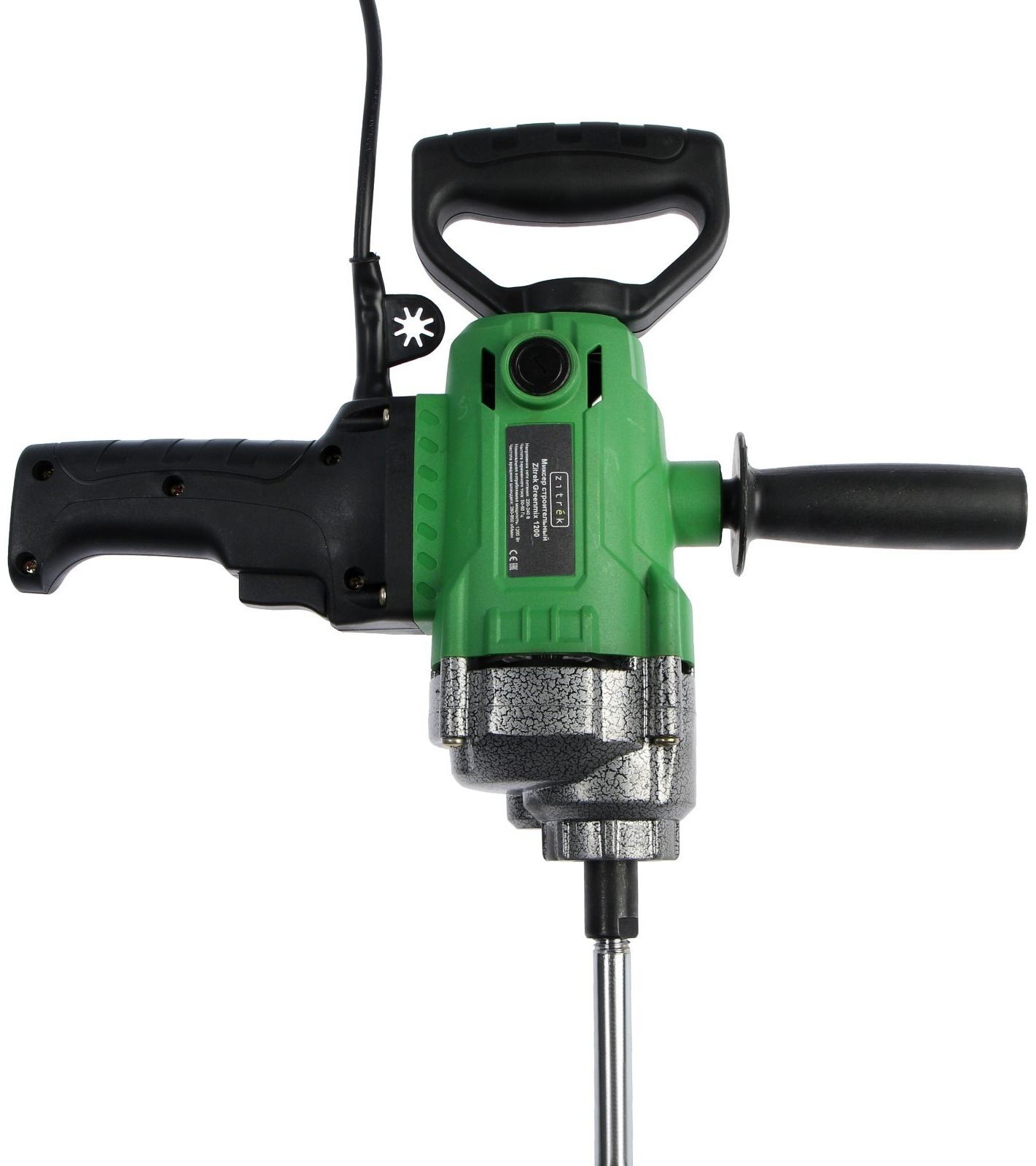 Миксер строительный Zitrek Greenmix 1200, 1200 Вт, 280-850 об/мин, 1 скорость