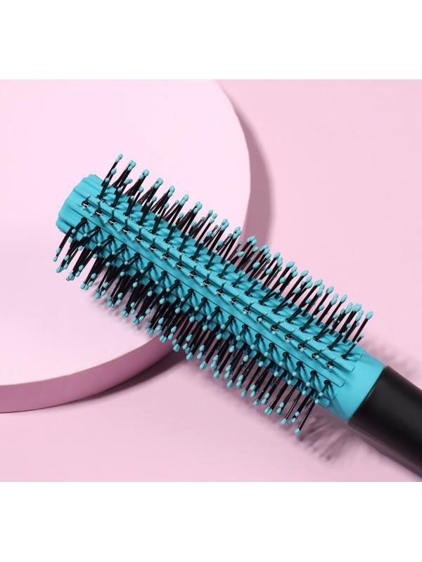 Брашинг, прорезиненная ручка, d = 1,9/4 × 22,7 см, цвет голубой/чёрный