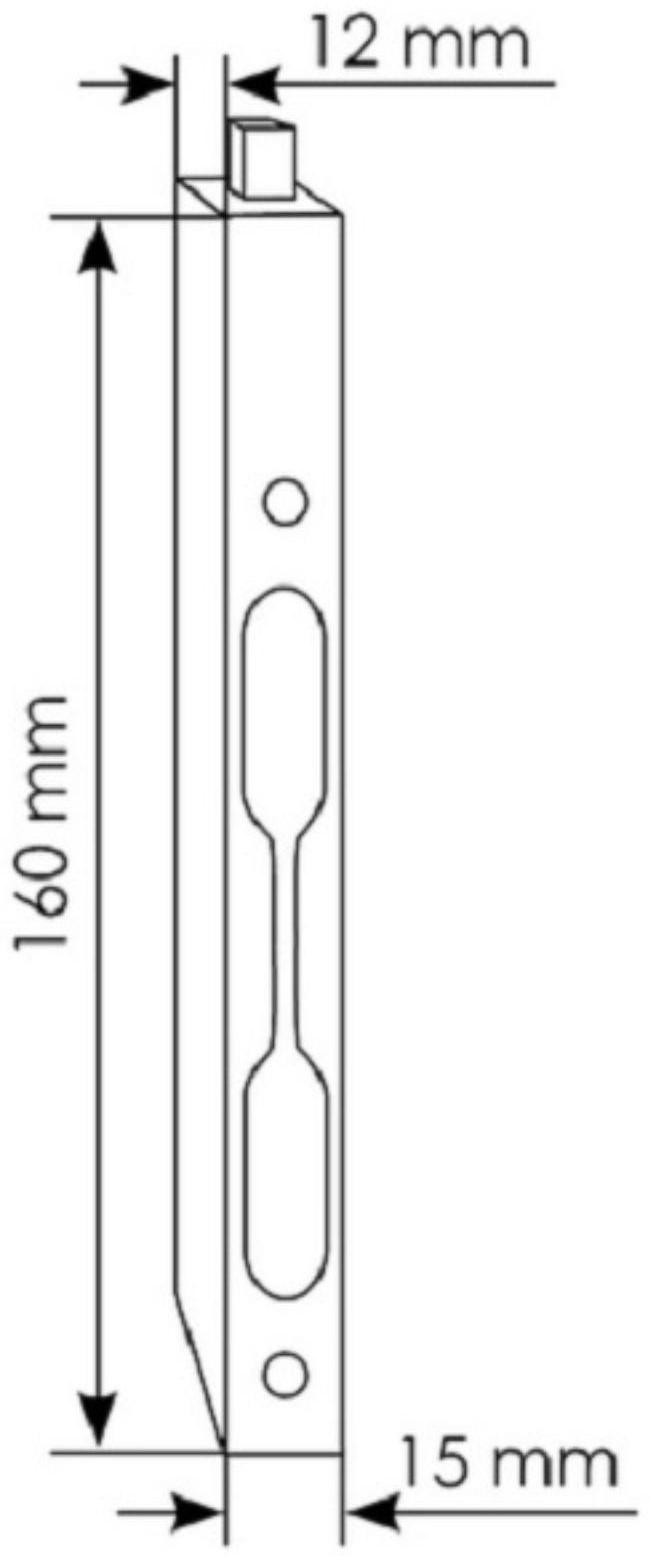 Шпингалет торцевой L160 BL, черный