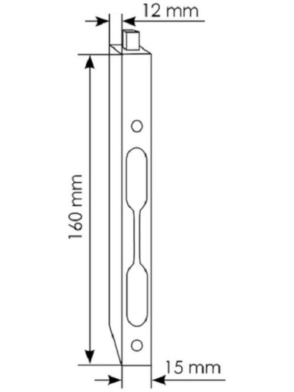 Шпингалет торцевой L160 BL, черный