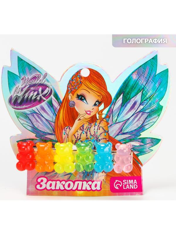 Заколка для волос, мишки, разноцветный 