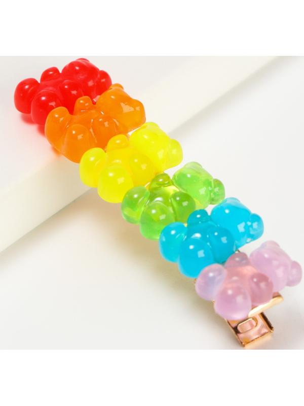 Заколка для волос, мишки, разноцветный 