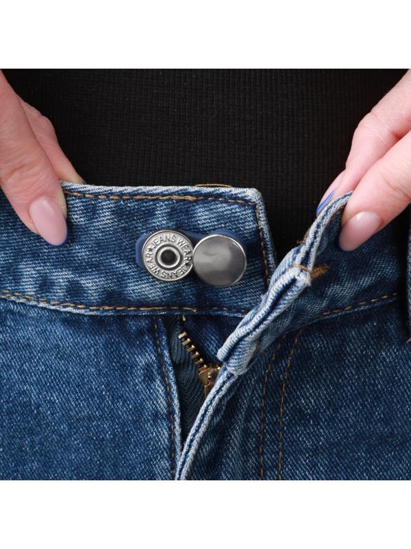 Пуговица для расширения пояса, 17 мм, цвет серебряный