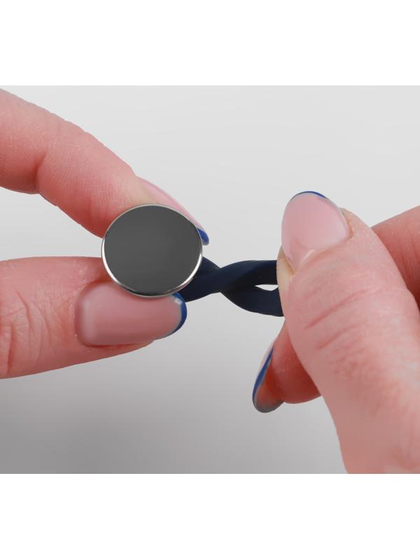 Пуговица для расширения пояса, 17 мм, цвет серебряный