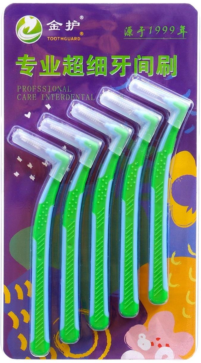 Ершики для брекетов и зубов, набор 5 шт., 1.2 - 1.5 мм; цвет - микс