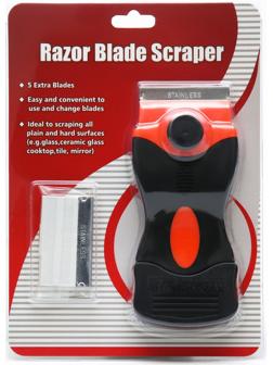 Скребок для стеклокерамики + 5 лезвий, набор
