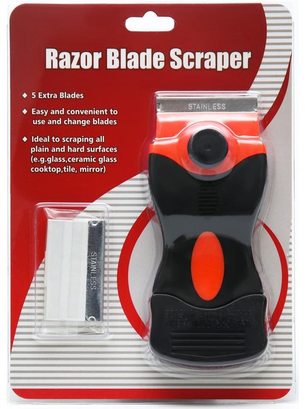 Скребок для стеклокерамики + 5 лезвий, набор