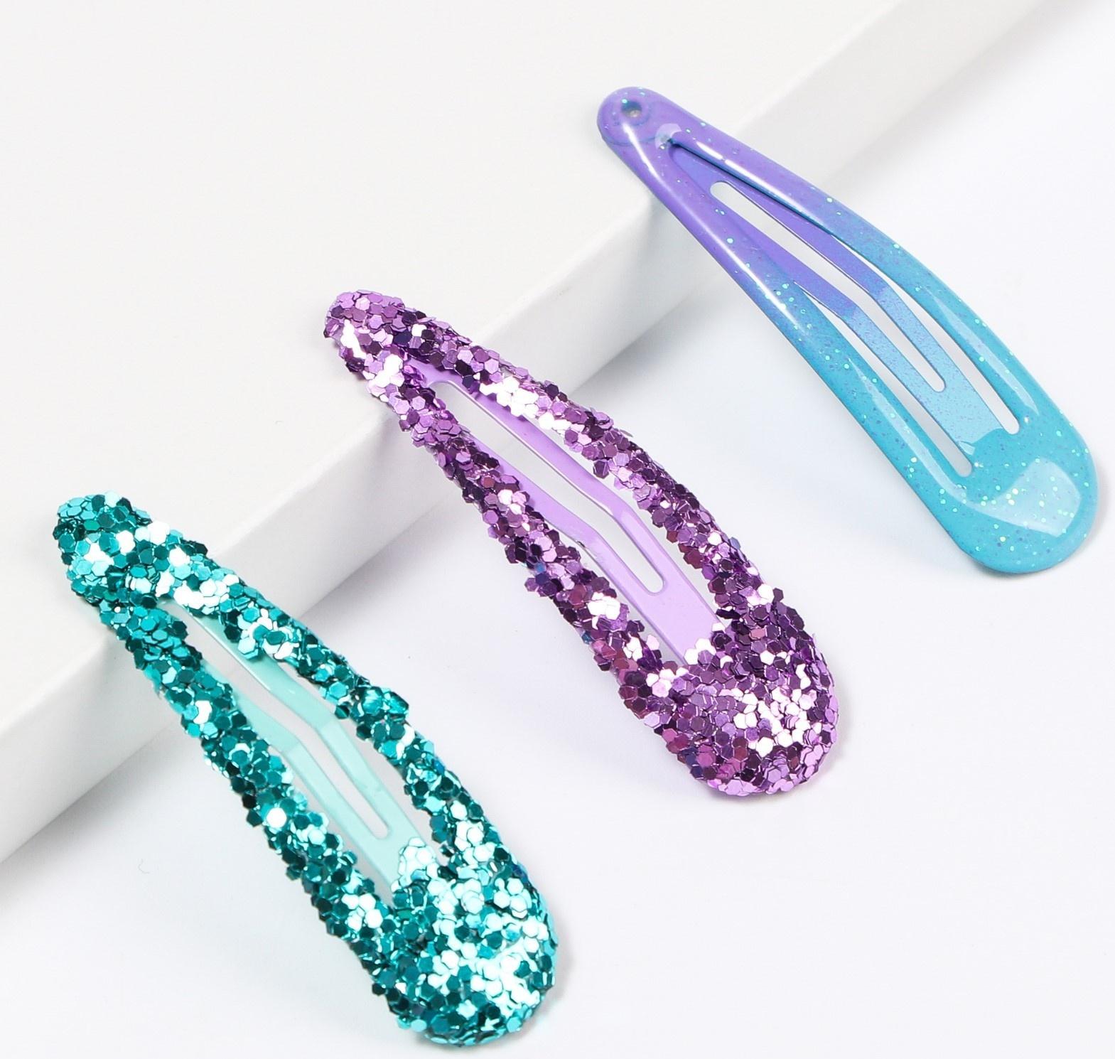 Набор заколок, 10 шт, бирюзовый 