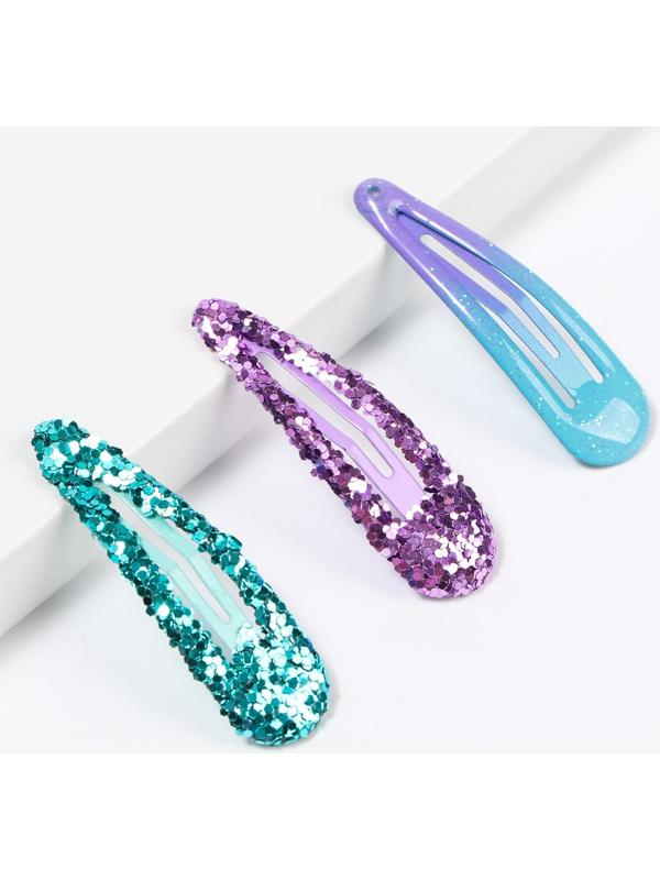 Набор заколок, 10 шт, бирюзовый 