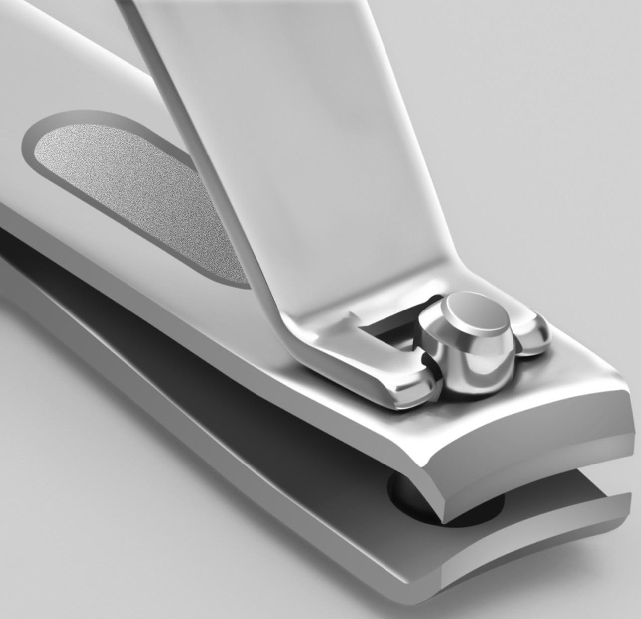 Кусачки-книпсер маникюрные, с пилкой, прорезиненная ручка, 6 см, цвет чёрный/серебристый