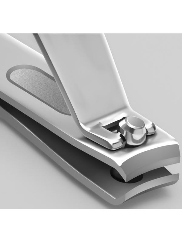 Кусачки-книпсер маникюрные, с пилкой, прорезиненная ручка, 6 см, цвет чёрный/серебристый