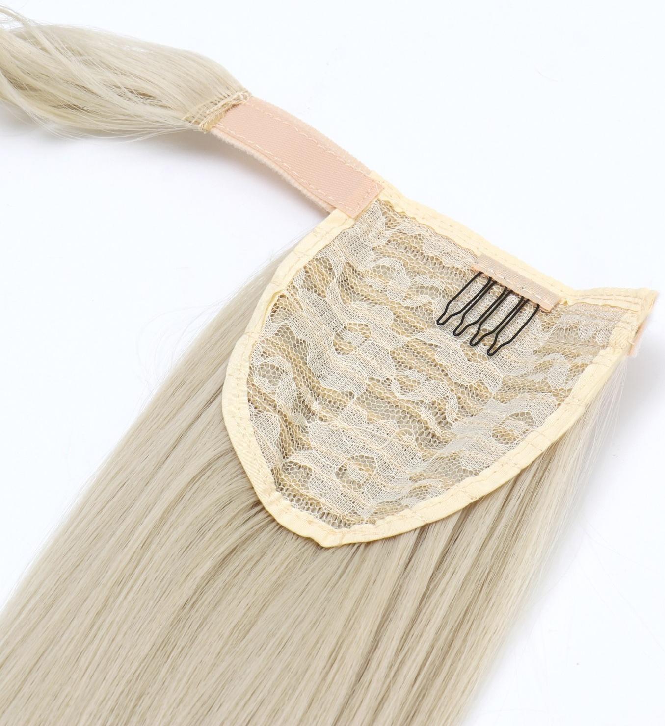 Хвост накладной, прямой волос, на резинке, 60 см, 100 гр, цвет холодный блонд(#SHT88B)