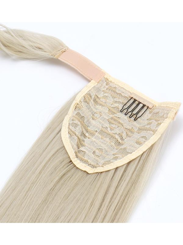 Хвост накладной, прямой волос, на резинке, 60 см, 100 гр, цвет холодный блонд(#SHT88B)