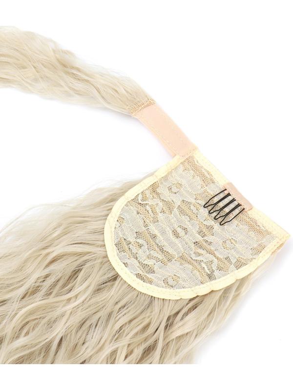Хвост накладной, волнистый волос, на резинке, 60 см, 100 гр, цвет холодный блонд(#SHT88В)