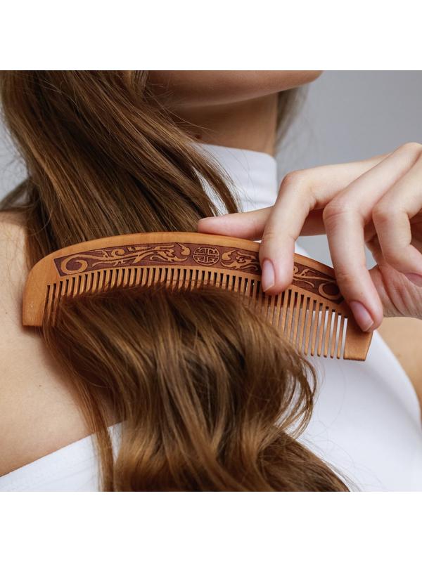 Расчёска - гребень, 17 × 5,2 см, цвет «тёмное дерево»