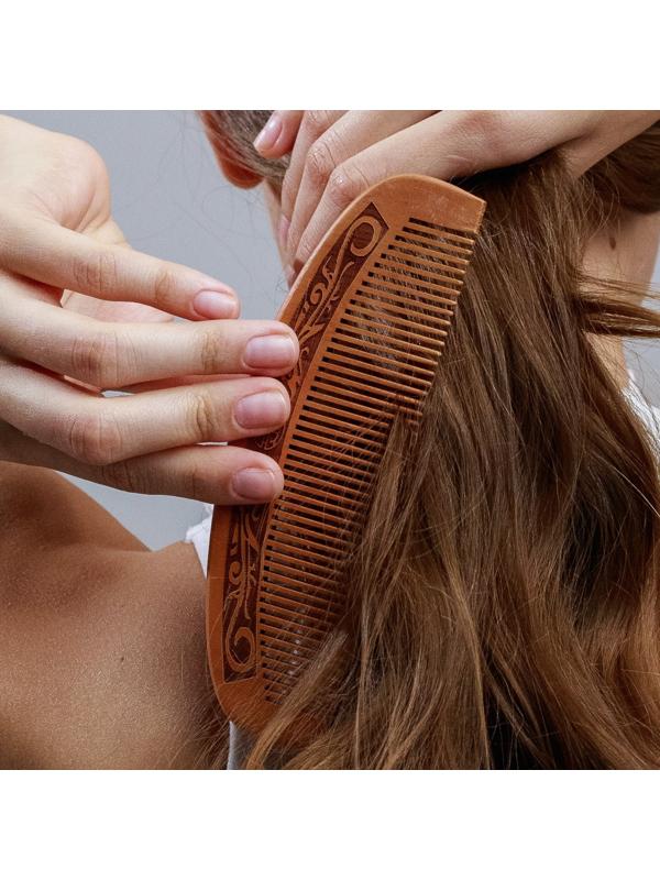 Расчёска - гребень, 17 × 5,2 см, цвет «тёмное дерево»