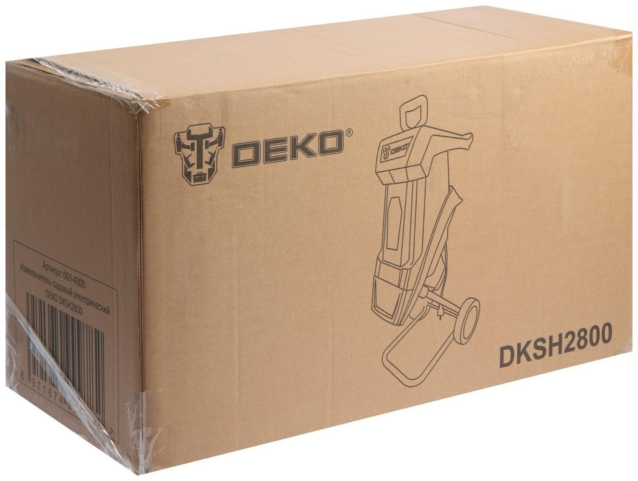 Измельчитель садовый электрический DEKO DKSH2800, 2800 Вт, max d=39 мм