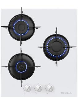 Варочная поверхность HOMSair HGG431WH, газовая, 3 конфорки, белая