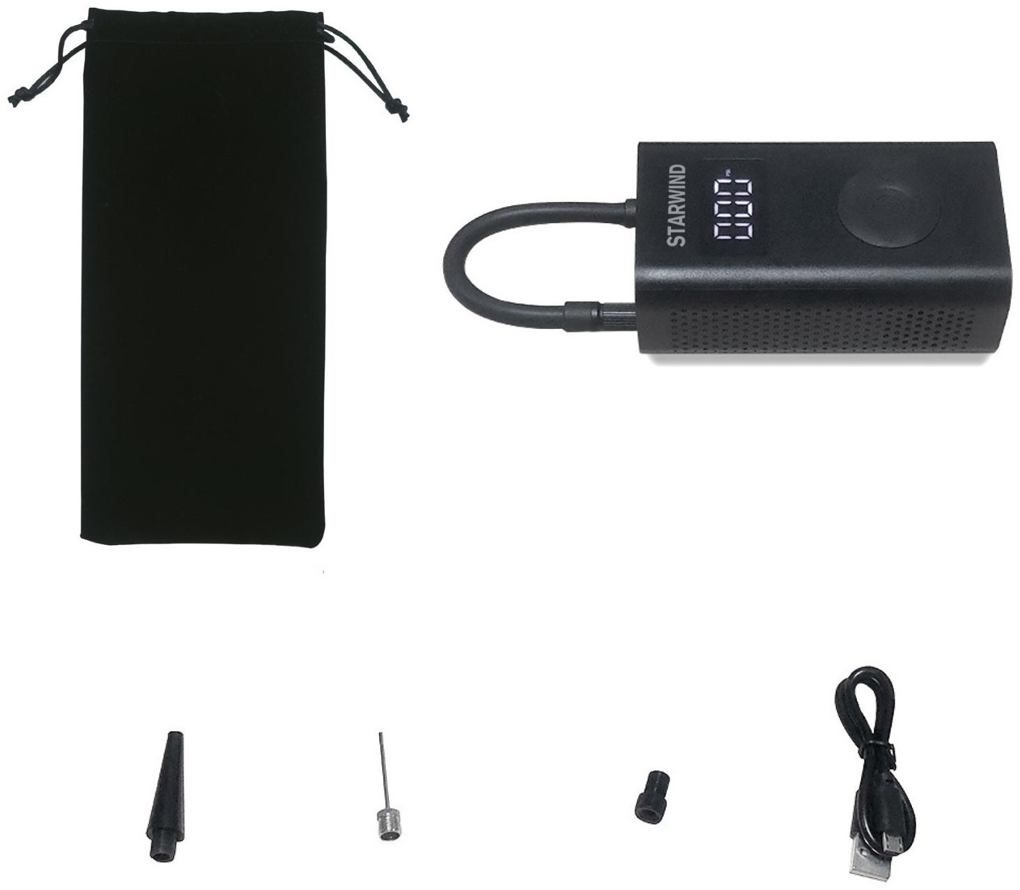 Автомобильный компрессор Starwind CC-140 15л/мин шланг 0.18м, встроенный АКБ