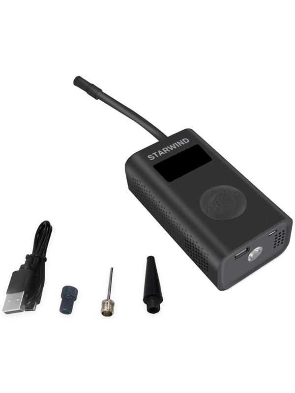 Автомобильный компрессор Starwind CC-140 15л/мин шланг 0.18м, встроенный АКБ