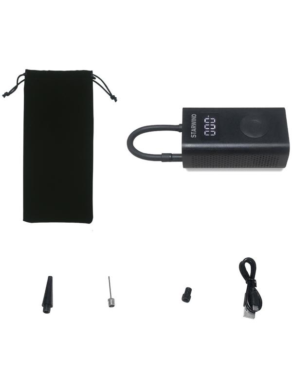 Автомобильный компрессор Starwind CC-140 15л/мин шланг 0.18м, встроенный АКБ