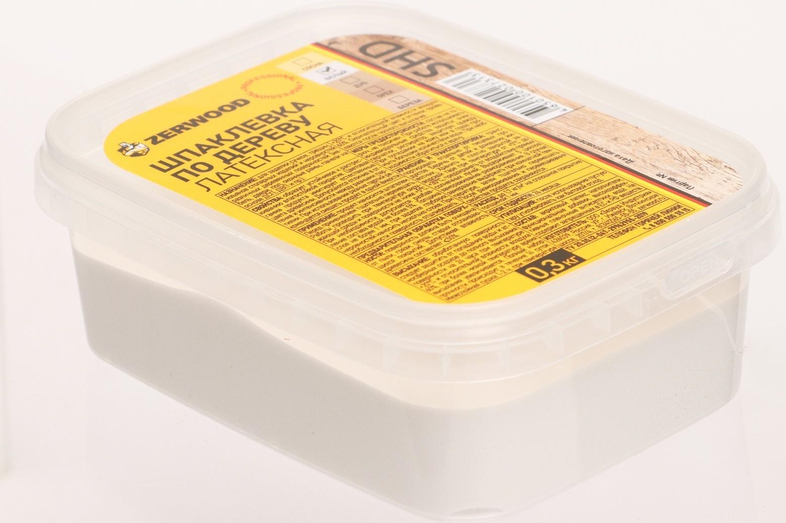 Шпаклевка ZERWOOD SHD по дереву латексная белая  0,3кг